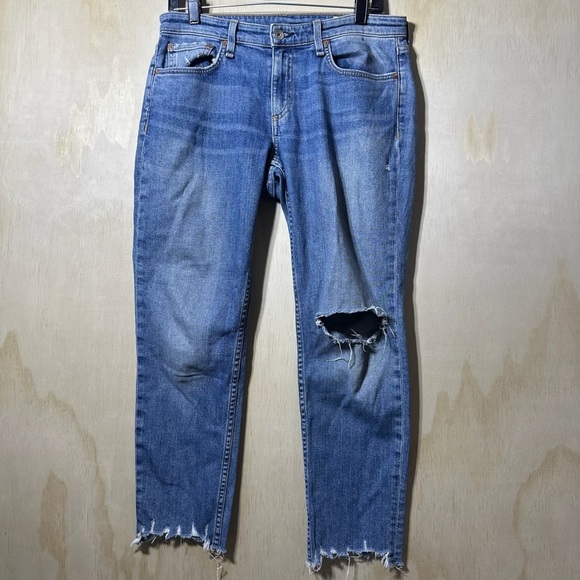 Rag & Bone Women’s Size 28 Classic Blue Denim Jeans. Dre Low-Rise Slim Boyfriend - Picture 1 of 10